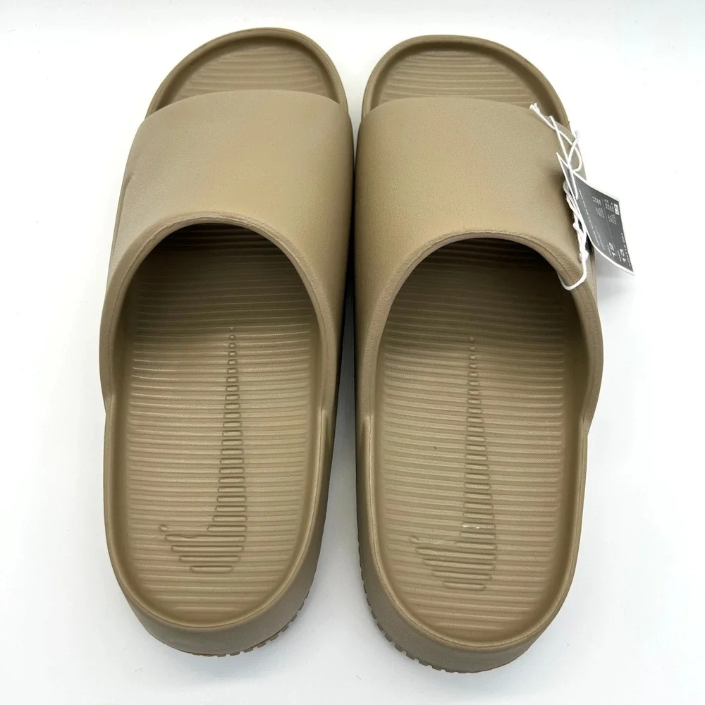 Nike Calm Slide Mens 12 Womens 13 Khaki Tan FD4116-201 Minimalist Foam Sandals